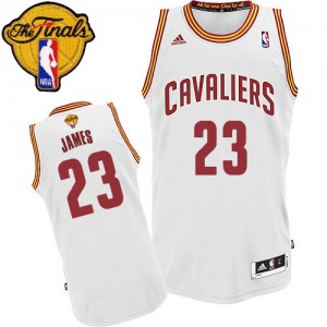 Maillot Swingman Cleveland Cavaliers NBA Home 2015 The Finals Patch Blanc - #23 LeBron James - Homme
