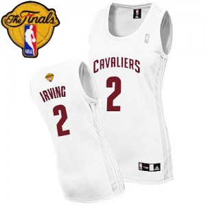 Maillot Authentic Cleveland Cavaliers NBA Home 2015 The Finals Patch Blanc - #2 Kyrie Irving - Femme