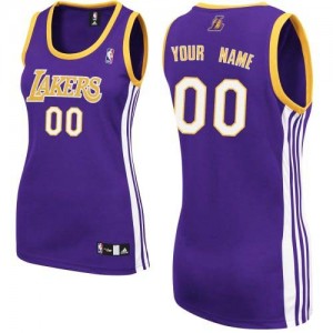 Los Angeles Lakers Personnalisé Adidas Road Violet Maillot d'équipe de NBA en ligne - Authentic pour Femme