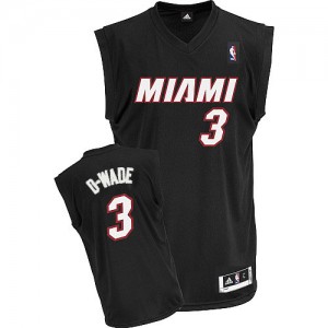 Miami Heat Dwyane Wade #3 D-WADE Nickname Authentic Maillot d'équipe de NBA - Noir pour Homme