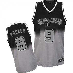 Maillot Authentic San Antonio Spurs NBA Fadeaway Fashion Gris noir - #9 Tony Parker - Homme