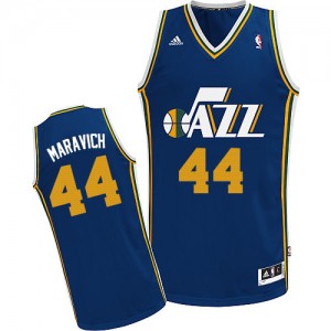 Maillot NBA Bleu marin Pete Maravich #44 Utah Jazz Road Swingman Homme Adidas