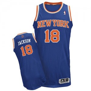 Maillot Adidas Bleu royal Road Authentic New York Knicks - Phil Jackson #18 - Homme