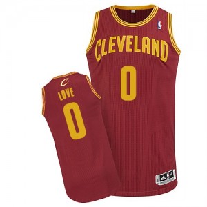 Maillot NBA Authentic Kevin Love #0 Cleveland Cavaliers Road Vin Rouge - Homme