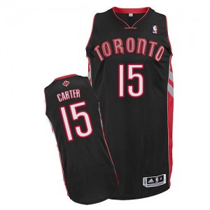 Maillot NBA Toronto Raptors #15 Vince Carter Noir Adidas Authentic Alternate - Homme