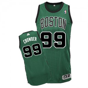Maillot Adidas Vert (No. noir) Alternate Authentic Boston Celtics - Jae Crowder #99 - Homme