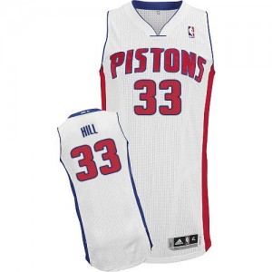 Maillot Authentic Detroit Pistons NBA Home Blanc - #33 Grant Hill - Homme