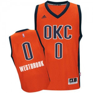 Maillot NBA Oklahoma City Thunder #0 Russell Westbrook Orange Adidas Swingman climacool - Homme