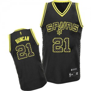 San Antonio Spurs #21 Adidas Electricity Fashion Noir Authentic Maillot d'équipe de NBA Vente - Tim Duncan pour Homme