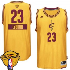 Maillot NBA Or LeBron James #23 Cleveland Cavaliers 2014-15 Christmas Day 2015 The Finals Patch Authentic Homme Adidas