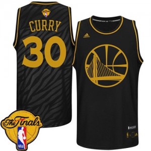 Maillot Adidas Noir Precious Metals Fashion 2015 The Finals Patch Authentic Golden State Warriors - Stephen Curry #30 - Homme