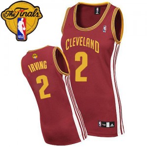 Maillot Authentic Cleveland Cavaliers NBA Road 2015 The Finals Patch Vin Rouge - #2 Kyrie Irving - Femme
