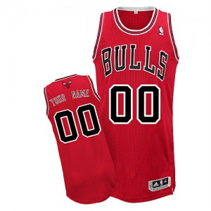 Maillot NBA Rouge Authentic Personnalisé Chicago Bulls Road Homme Adidas