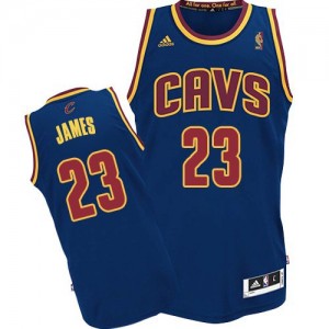 Maillot NBA Cleveland Cavaliers #23 LeBron James Bleu marin Adidas Authentic CavFanatic - Femme