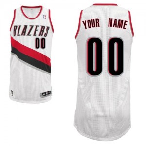 Maillot NBA Blanc Authentic Personnalisé Portland Trail Blazers Home Homme Adidas