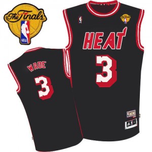 Maillot NBA Authentic Dwyane Wade #3 Miami Heat Hardwood Classics Nights Finals Patch Noir - Homme
