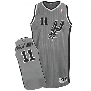 San Antonio Spurs Nikola Milutinov #11 Alternate Authentic Maillot d'équipe de NBA - Gris argenté pour Homme