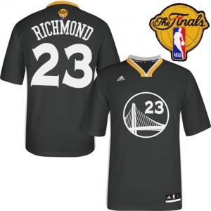 Maillot NBA Noir Mitch Richmond #23 Golden State Warriors Alternate 2015 The Finals Patch Authentic Homme Adidas