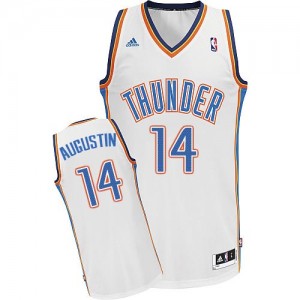 Maillot NBA Blanc D.J. Augustin #14 Oklahoma City Thunder Home Swingman Homme Adidas
