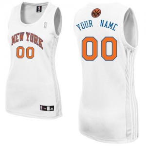 Maillot NBA Blanc Authentic Personnalisé New York Knicks Home Femme Adidas