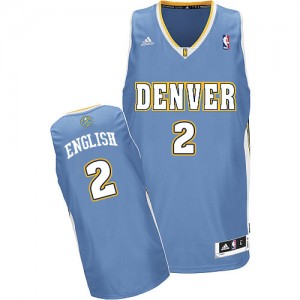 Maillot NBA Denver Nuggets #2 Alex English Bleu clair Adidas Swingman Road - Homme