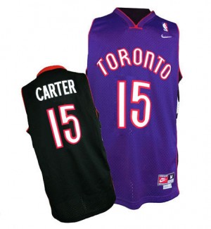 Maillot Nike Noir / Violet Throwback Swingman Toronto Raptors - Vince Carter #15 - Homme