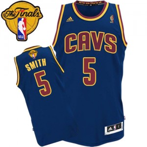 Maillot NBA Authentic J.R. Smith #5 Cleveland Cavaliers CavFanatic 2015 The Finals Patch Bleu marin - Homme