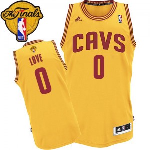 Maillot NBA Or Kevin Love #0 Cleveland Cavaliers Alternate 2015 The Finals Patch Swingman Homme Adidas