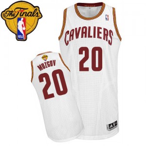 Maillot Authentic Cleveland Cavaliers NBA Home 2015 The Finals Patch Blanc - #20 Timofey Mozgov - Homme