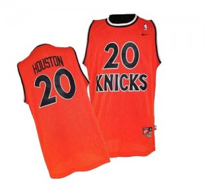 Maillot NBA New York Knicks #20 Allan Houston Orange Nike Authentic Throwback - Homme