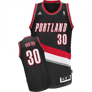 Maillot NBA Portland Trail Blazers #30 Terry Porter Noir Adidas Swingman Road - Homme