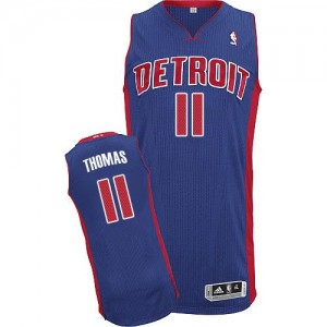 Maillot NBA Bleu royal Isiah Thomas #11 Detroit Pistons Road Authentic Homme Adidas