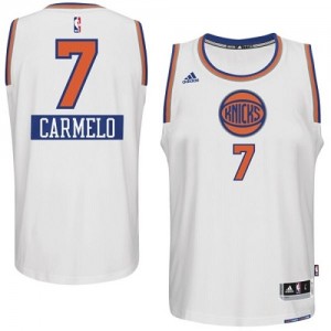 New York Knicks Carmelo Anthony #7 2014-15 Christmas Day Authentic Maillot d'équipe de NBA - Blanc pour Enfants