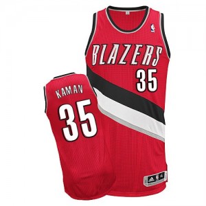 Maillot NBA Rouge Chris Kaman #35 Portland Trail Blazers Alternate Authentic Homme Adidas