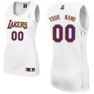Los Angeles Lakers Personnalisé Adidas Alternate Blanc Maillot d'équipe de NBA Remise - Authentic pour Femme