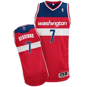 Maillot NBA Washington Wizards #7 Ramon Sessions Rouge Adidas Authentic Road - Homme