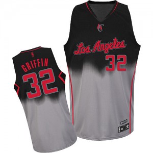 Los Angeles Clippers #32 Adidas Fadeaway Fashion Gris noir Swingman Maillot d'équipe de NBA sortie magasin - Blake Griffin pour Femme