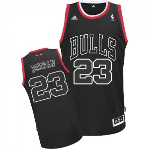 Maillot NBA Chicago Bulls #23 Michael Jordan Noir Adidas Swingman Shadow - Homme