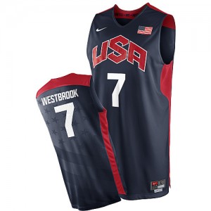 Team USA #7 Nike 2012 Olympics Bleu marin Authentic Maillot d'équipe de NBA Expédition rapide - Russell Westbrook pour Homme
