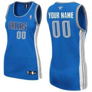 Maillot NBA Bleu royal Authentic Personnalisé Dallas Mavericks Road Femme Adidas