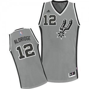Maillot NBA Gris argenté LaMarcus Aldridge #12 San Antonio Spurs Alternate Swingman Enfants Adidas