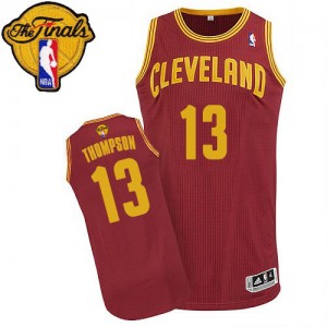 Maillot NBA Authentic Tristan Thompson #13 Cleveland Cavaliers Road 2015 The Finals Patch Vin Rouge - Homme