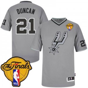 San Antonio Spurs Tim Duncan #21 2013 Christmas Day Finals Patch Swingman Maillot d'équipe de NBA - Gris pour Homme