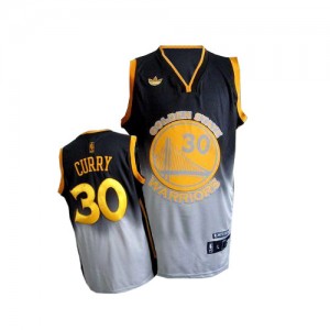 Maillot Swingman Golden State Warriors NBA Fadeaway Fashion Gris noir - #30 Stephen Curry - Homme