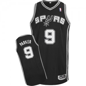 San Antonio Spurs #9 Adidas Road Noir Authentic Maillot d'équipe de NBA en vente en ligne - Tony Parker pour Homme