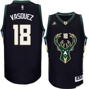 Maillot NBA Milwaukee Bucks #18 Greivis Vasquez Noir Adidas Authentic Alternate - Homme