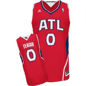 Maillot NBA Atlanta Hawks #0 Jeff Teague Rouge Adidas Swingman Alternate - Homme
