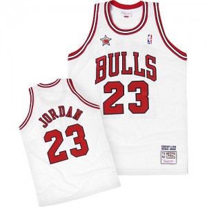 Chicago Bulls Mitchell and Ness Michael Jordan #23 Throwback 1998 Authentic Maillot d'équipe de NBA - Blanc pour Homme