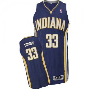 Indiana Pacers Myles Turner #33 Road Authentic Maillot d'équipe de NBA - Bleu marin pour Homme