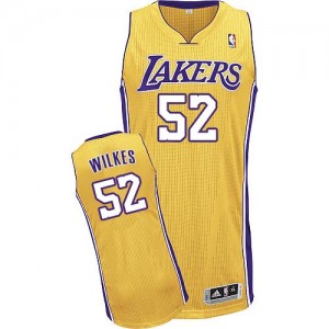 Maillot NBA Los Angeles Lakers #52 Jamaal Wilkes Or Adidas Authentic Home - Homme